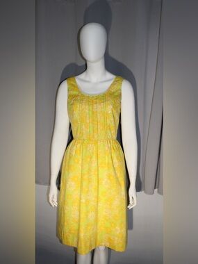 Vintage Lilly Pulitzer Yellow Floral Dress | Size S | Fit & Flare